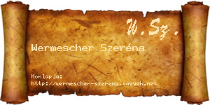 Wermescher Szeréna névjegykártya